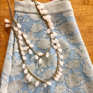 NWT Catherine Skirt Blue and Grey Floral Skirt